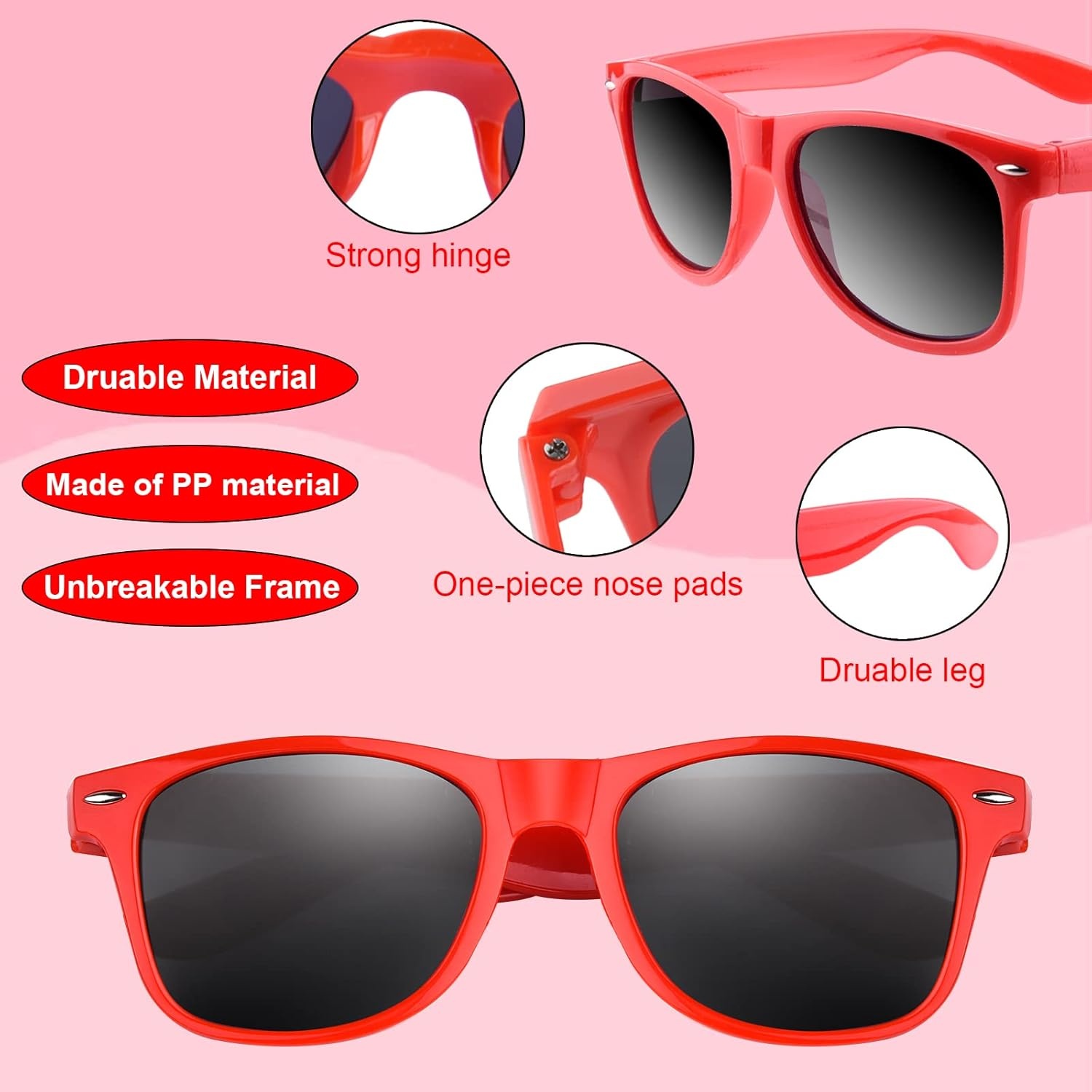 image:imageFEPITO 24 Pack Party Sunglasses Bulk for Birthday Party Favors Goody Bag Fillers for Beach Pool Party Toys for Adults WhiteMixed Colors