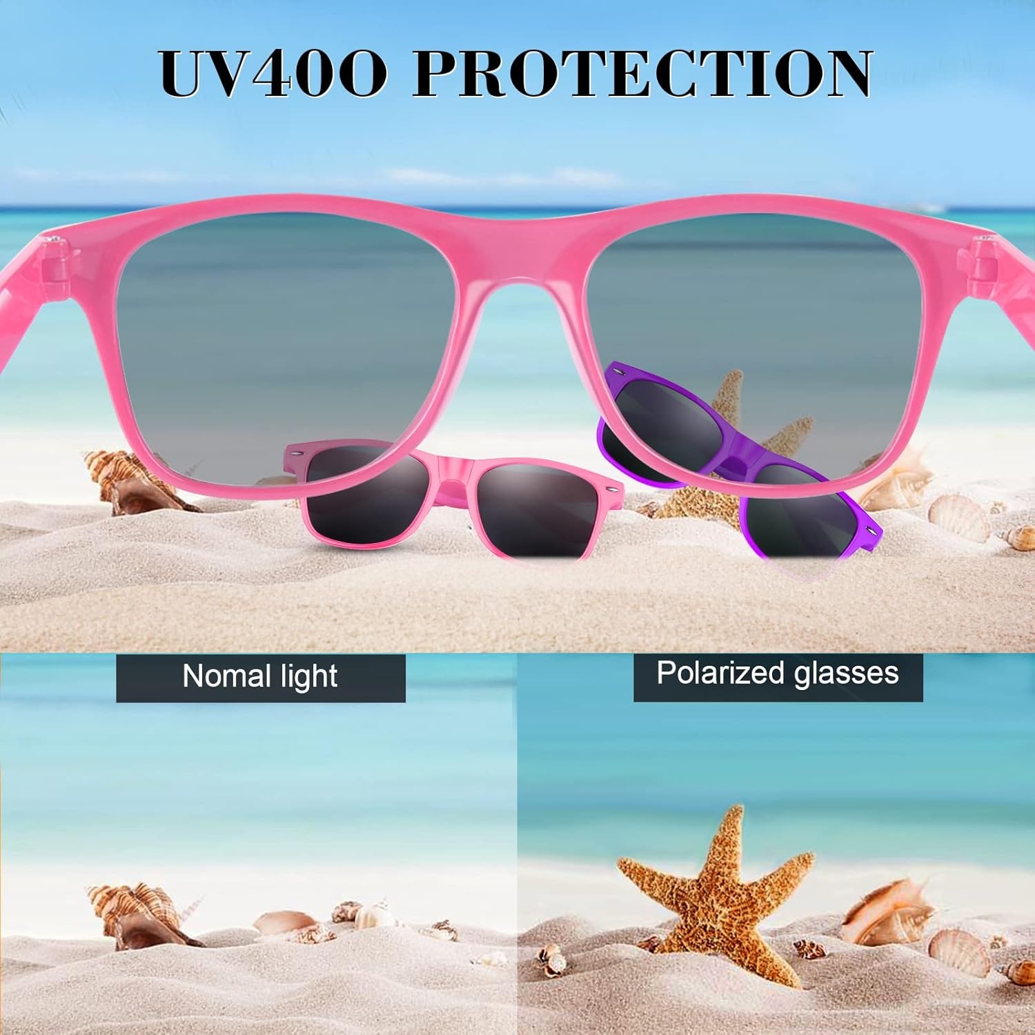 image:imageFEPITO 24 Pack Party Sunglasses Bulk for Birthday Party Favors Goody Bag Fillers for Beach Pool Party Toys for Adults WhiteMixed Colors