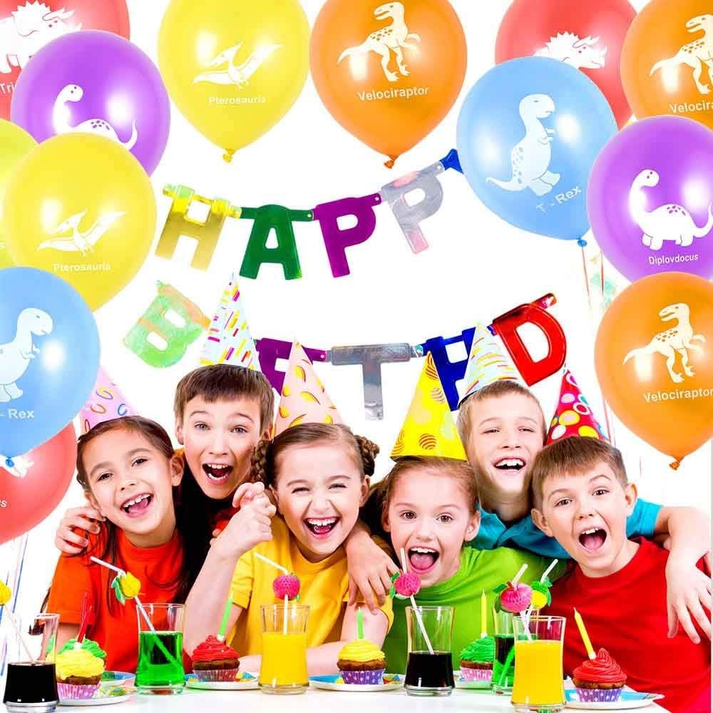 image:imageFEPITO 32 Pieces 12 Dinosaurs Balloons Dinosaur Latex Balloons for Dinosaur Party Decorations 8 Colors