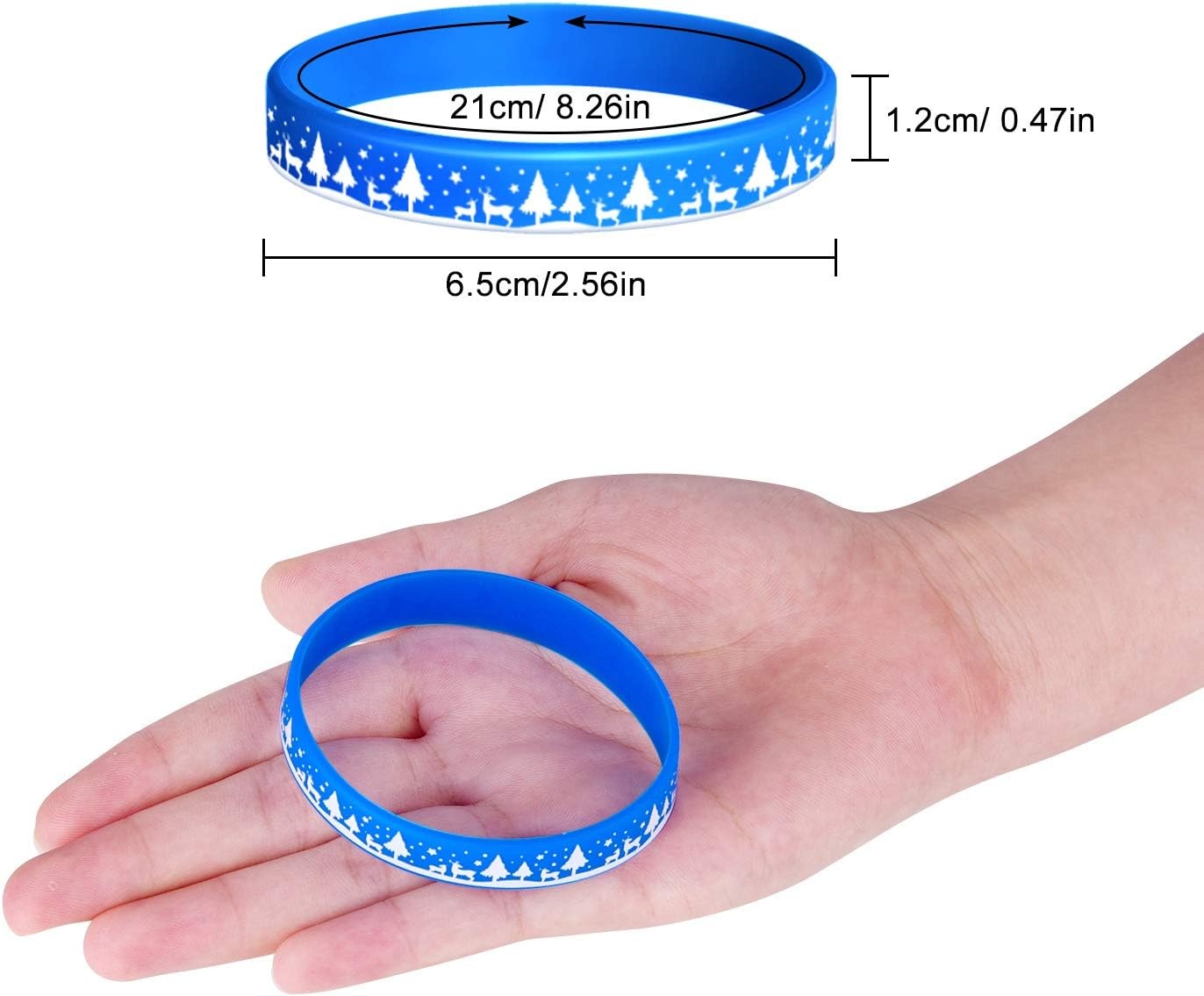 image:imageFEPITO 35 Pieces Christmas Wristband Silicone Wristbands Rubber Band for Christmas Party Decoration 7 Merry Xmas Patterns5 Colors  42pcs