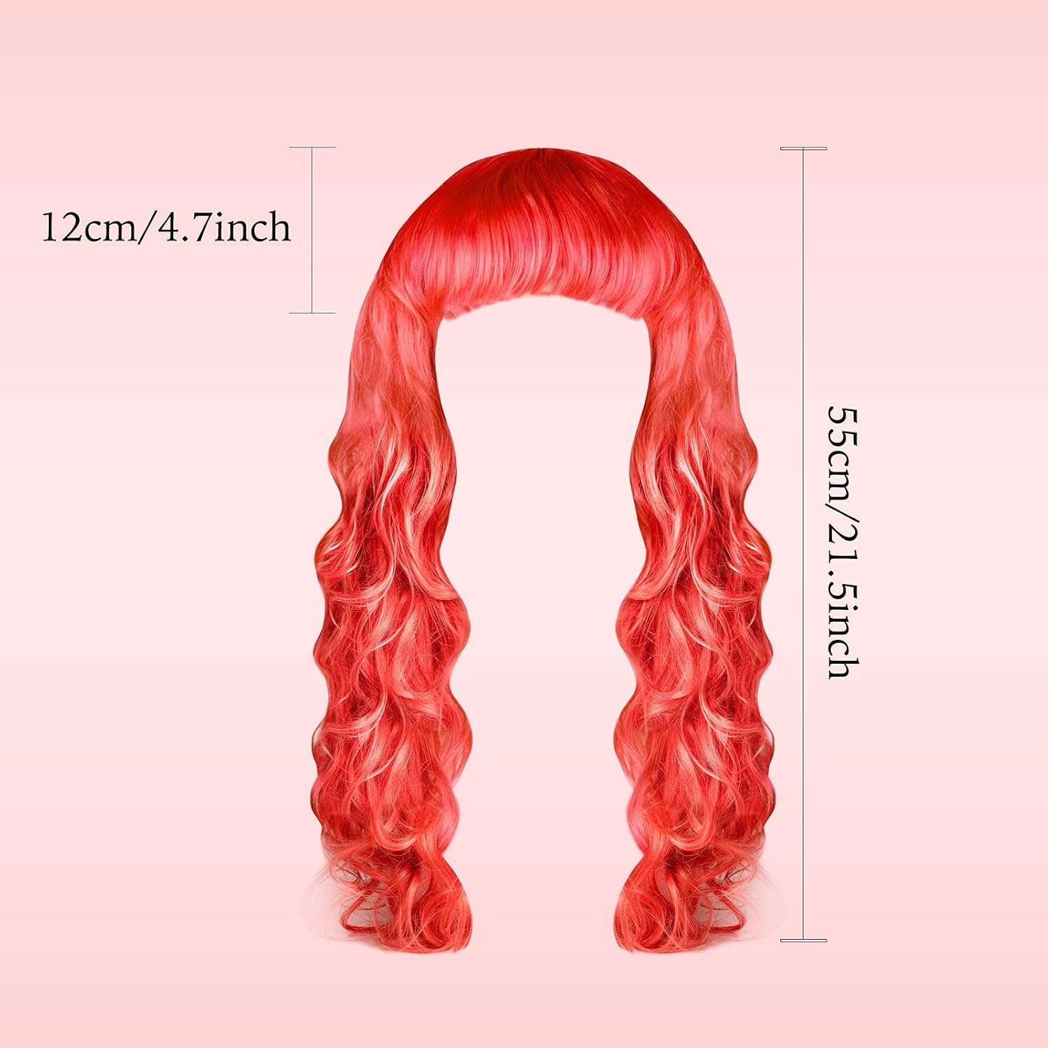 image:imageKUUQA 7 Pieces Colorful Long Curly Wigs Long Colorful Hair Wig Wavy Hair Wigs Curly Cosplay Costume Wig for Women Party Dcor