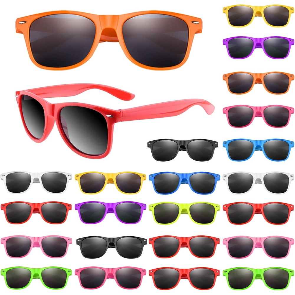 image:imageFEPITO 24 Pack Party Sunglasses Bulk for Birthday Party Favors Goody Bag Fillers for Beach Pool Party Toys for Adults WhiteMixed Colors