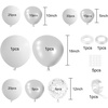 image:imageFEPITO 108 Pcs White Silver Balloon Garland Arch Kit 5 10 12 18 Inches Pastel White Silver Confetti Balloons for Birthday Wedding Bridal Showers Baby Shower Party Decorations