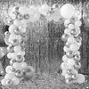 image:imageFEPITO 108 Pcs White Silver Balloon Garland Arch Kit 5 10 12 18 Inches Pastel White Silver Confetti Balloons for Birthday Wedding Bridal Showers Baby Shower Party Decorations