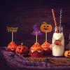 image:imageFEPITO 120 Piece Halloween Decoration Set  Toothpick Flags amp Markers for Party Decor