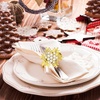 image:imageFEPITO 12Pcs Christmas Napkin Rings Set Trees amp Elk Designs Snowflake Holders for Winter Holiday Dinner Table Decorations Party SuppliesGold