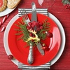 image:imageFEPITO 12Pcs Christmas Napkin Rings Set Trees amp Elk Designs Snowflake Holders for Winter Holiday Dinner Table Decorations Party SuppliesGold