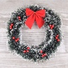 image:imageFEPITO 12m39ft Christmas Pine Garland Artificial Pine Wreath Xmas Decorations with 24 Pcs Holiday Red Christmas Wreath Bows Christmas Greenery Garland for Indoor Outdoor Holiday Home Decor