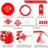 image:imageFEPITO 14 Pcs Chinese New Year Decoration Set Hanging Ornament with Chinese Knot Pendant Chinese Red Paper Lanterns for HomeSpring FestivalChinese WeddingRestaurant Decoration