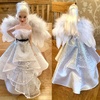 image:imageFEPITO 16 Pcs White Feather Christmas Decorations Fantasy Angel White Feather Wing Ornament for Christmas Party Decoration DIY Craft