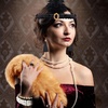 image:imageFEPITO 1920s Accessories Set for Women Flapper Headpiece HeadbandSet D