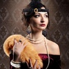 image:imageFEPITO 1920s Accessories Set for Women Flapper Headpiece HeadbandSet E