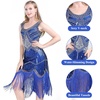 image:imageFEPITO 1920s Flapper Dresses for Women Fringed Sequin Great Gatsby Dress for Women with 20s Accessories Roaring 20s CostumeBlue