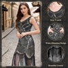 image:imageFEPITO 1920s Flapper Dresses for Women Fringed Sequin Great Gatsby Dress for Women with 20s Accessories Roaring 20s CostumePure Black Gold