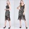 image:imageFEPITO 1920s Flapper Dresses for Women Fringed Sequin Great Gatsby Dress for Women with 20s Accessories Roaring 20s CostumePure Black Gold