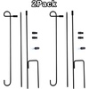 image:imageFEPITO 2 Pack Metal Garden Flag Stand Pole Holder With Stopper and AntiWind Clip for Outdoor Decorative Lawn Yard Flags