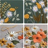 image:imageFEPITO 2 Sets Full Range Embroidery Starter Kit with Pattern and Instructions Cross Stitch Kit Includes 2 Pcs Embroidery Clothes with Floral Pattern 1 Pcs Plastic Embroidery Hoops 1 Pcs Scissor2 Sets Floral