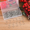 image:imageFEPITO 200 Pcs Christmas Ornament Hooks Silver Stainless Steel Christmas Ornament Hangers Perfect for Art Craft Christmas Tree Decorations