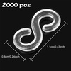 image:imageFEPITO 2000 Pcs Loom Rubber Bands S Clips Plastic Band Clips Connectors Refills Kit Clip for Loom Bracelets DIY Making Clear