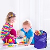 image:imageFEPITO 22 Pack Drawstring Bags String Backpack Bulk Sack Cinch Bag Sport Bags for School Gym TravelingBlue