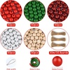 image:imageFEPITO 250 Pcs Plaid Wood Beads  16mm Farmhouse Checked Print Natural Buffalo Craft Beads for Decoration amp Home Decor DIY Craft Suppliesred  white  green  natural  black red grid