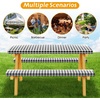 image:imageFEPITO 3 Pcs Table Cover with Bench Covers 30 x 72 Inch Picnic Vinyl Picnic Table and Bench Fitted Tablecloth Cover BlackWhite Plaid for Outdoor BBQ Holiday Party Camping
