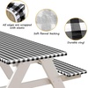 image:imageFEPITO 3 Pcs Table Cover with Bench Covers 30 x 72 Inch Picnic Vinyl Picnic Table and Bench Fitted Tablecloth Cover BlackWhite Plaid for Outdoor BBQ Holiday Party Camping