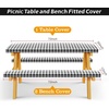 image:imageFEPITO 3 Pcs Table Cover with Bench Covers 30 x 72 Inch Picnic Vinyl Picnic Table and Bench Fitted Tablecloth Cover BlackWhite Plaid for Outdoor BBQ Holiday Party Camping