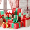 image:imageFEPITO 3 Rolls Wide Christmas Ribbons 2 Inch Red Satin Ribbon for Christmas Wedding Wrapping Crafts DecorRed Green Gold