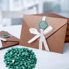 image:imageFEPITO 300 Pcs Octagon Sealing Wax Beads Sticks with 3 Pcs Tea Candles and 1 Piece Wax Melting Spoon for Wax Stamp Sealing Wine RedMalachite Green