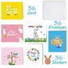 image:imageFEPITO 36 Pack Happy Easter Cards Easter Greeting Cards Assortment Easter Bunny Egg Rabbit Design Spring Note Cards with 36 Envelopes and Sticker for Kids 6 Design