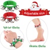 image:imageFEPITO 36 Pieces Christmas Band Wrist Bells Bracelets Jingle Bells Musical Ankle Bells Rhythm Instrument Percussion Christmas Party Decoration Favors mixed colorsDark Red and Green