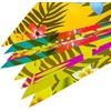 image:imageFEPITO 4 Pack Hawaiian Bunting Banner Luau Party Tropical Party Bunting Totally 12 Meters4pcs