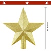 image:imageFEPITO 43 Inches Glitter Star Mini Christmas Tree Topper ShatterProof Small Christmas Tree Decoration Treetop for Holiday Ornament or Home DcorGold