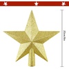 image:imageFEPITO 43 Inches Glitter Star Mini Christmas Tree Topper ShatterProof Small Christmas Tree Decoration Treetop for Holiday Ornament or Home DcorGold