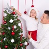 image:imageFEPITO 43 Inches Glitter Star Mini Christmas Tree Topper ShatterProof Small Christmas Tree Decoration Treetop for Holiday Ornament or Home DcorSilver