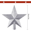 image:imageFEPITO 43 Inches Glitter Star Mini Christmas Tree Topper ShatterProof Small Christmas Tree Decoration Treetop for Holiday Ornament or Home DcorSilver