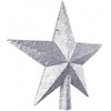 image:imageFEPITO 43 Inches Glitter Star Mini Christmas Tree Topper ShatterProof Small Christmas Tree Decoration Treetop for Holiday Ornament or Home DcorSilver