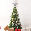 image:imageFEPITO 43 Inches Glitter Star Mini Christmas Tree Topper ShatterProof Small Christmas Tree Decoration Treetop for Holiday Ornament or Home DcorSilver
