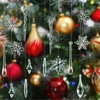 image:imageFEPITO 57 PCS Acrylic Snowflake Icicles Christmas Icicle Snowflake with Crystal Line Ornaments Set for Christmas Tree Decorations