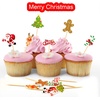 image:imageFEPITO 60 Pieces Christmas Cupcake Toppers Picks Merry Christmas Toothpick Flags for Cake Decorations Party Holiday Supplies
