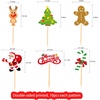 image:imageFEPITO 60 Pieces Christmas Cupcake Toppers Picks Merry Christmas Toothpick Flags for Cake Decorations Party Holiday Supplies