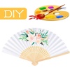 image:imageFEPITO 65 Pieces White Handheld Paper Fan Paper Folding Fans with Bamboos for Wedding Gift Party HomeMulti Color