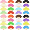 image:imageFEPITO 65 Pieces White Handheld Paper Fan Paper Folding Fans with Bamboos for Wedding Gift Party HomeMulti Color