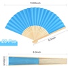 image:imageFEPITO 65 Pieces White Handheld Paper Fan Paper Folding Fans with Bamboos for Wedding Gift Party HomeMulti Color