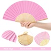 image:imageFEPITO 65 Pieces White Handheld Paper Fan Paper Folding Fans with Bamboos for Wedding Gift Party HomePink
