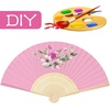 image:imageFEPITO 65 Pieces White Handheld Paper Fan Paper Folding Fans with Bamboos for Wedding Gift Party HomePink