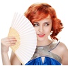 image:imageFEPITO 65 Pieces White Handheld Paper Fan Paper Folding Fans with Bamboos for Wedding Gift Party HomeWhite