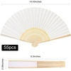 image:imageFEPITO 65 Pieces White Handheld Paper Fan Paper Folding Fans with Bamboos for Wedding Gift Party HomeWhite