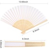 image:imageFEPITO 65 Pieces White Handheld Paper Fan Paper Folding Fans with Bamboos for Wedding Gift Party HomeWhite